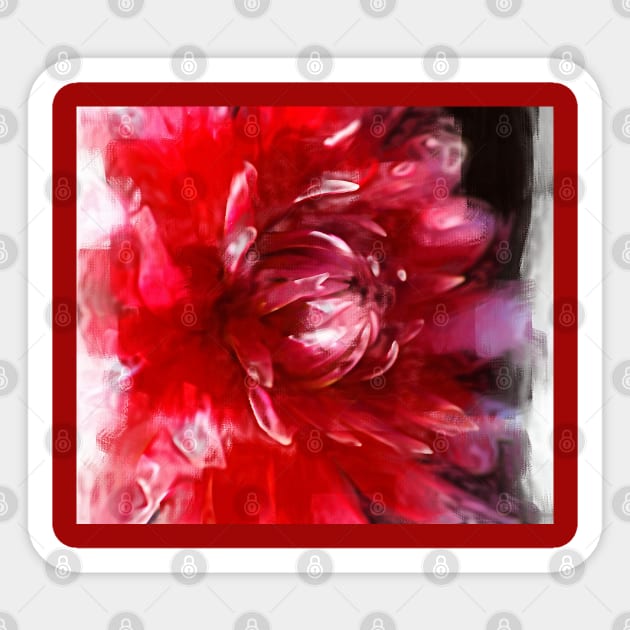 Dahlias Red Heart Sticker by Joy Watson